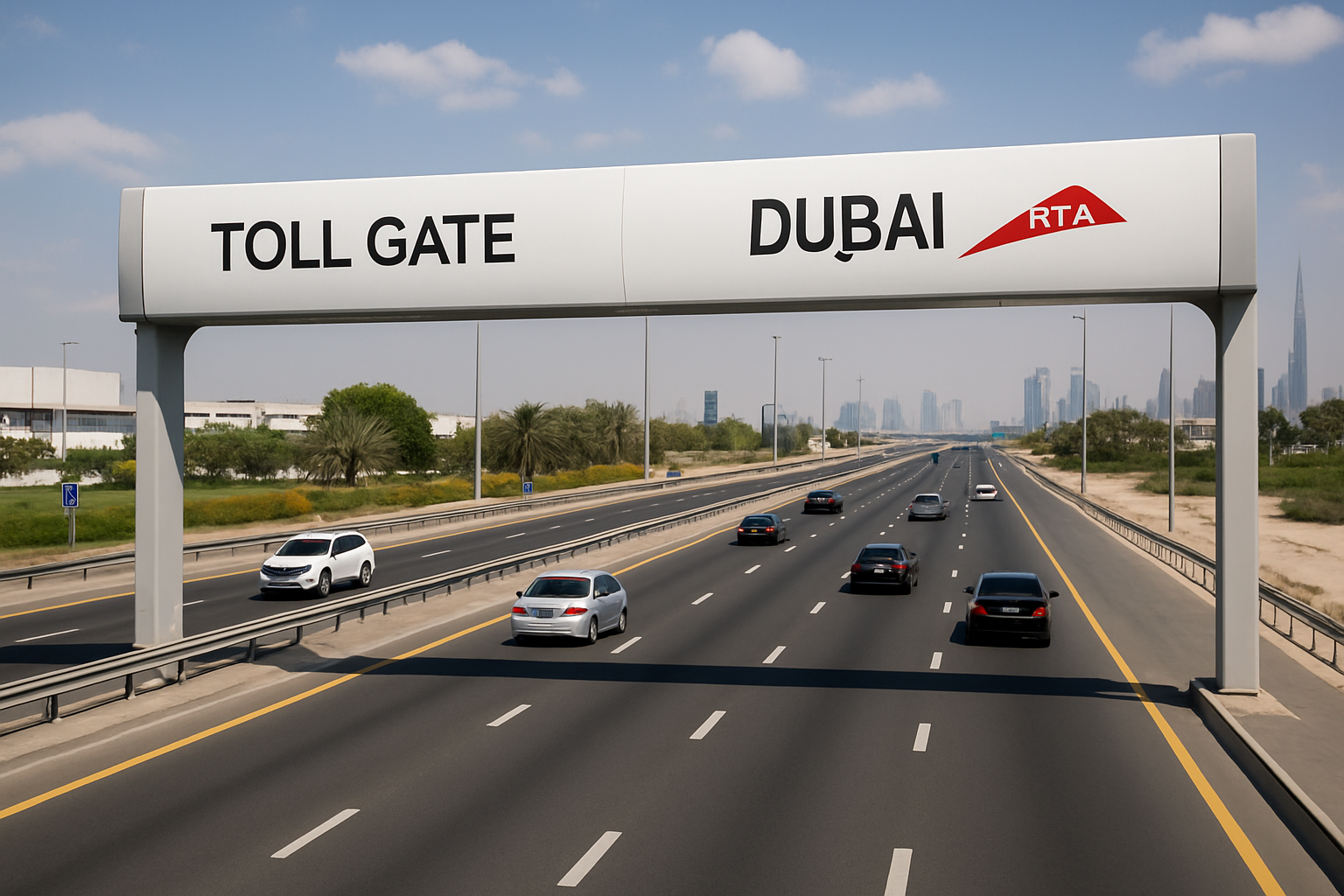 Dubai motorway toll gate system