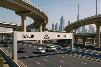 Modern toll road infrastructure in Dubai
